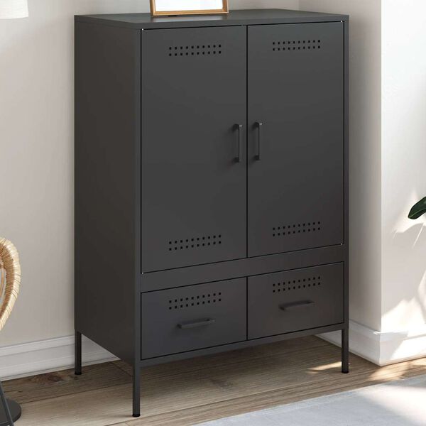 vidaXL Highboard svart 68x39x101,5 cm stål