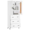 vidaXL Highboard hvit 69,5x34x180 cm konstruert tre
