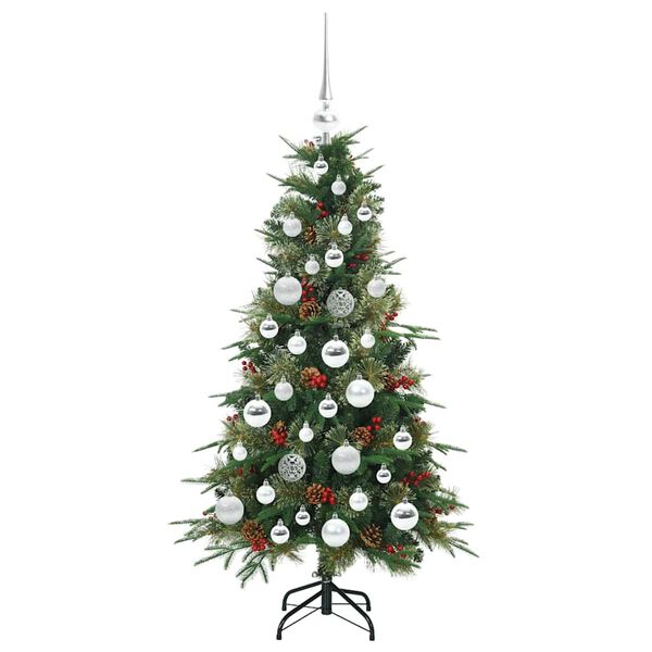 vidaXL Kunstig sammensatt juletre med 150 LED gr&oslash;nn 120 cm PE og PVC