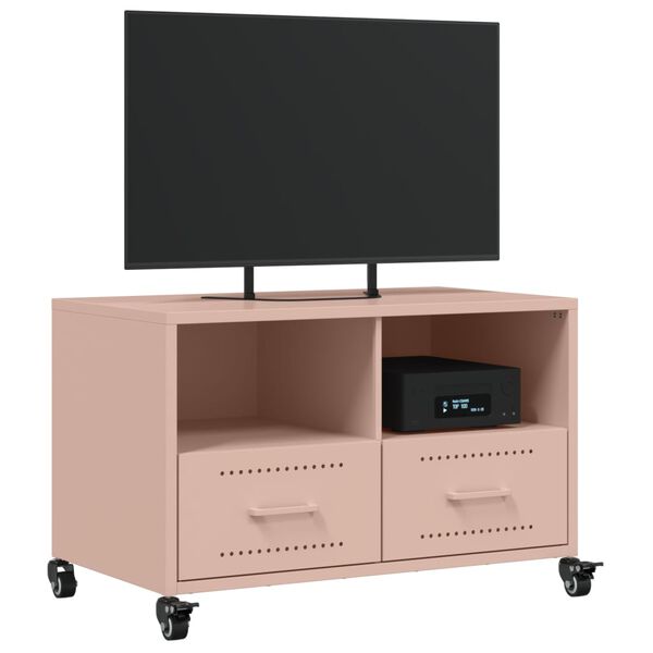 vidaXL TV-benk rosa 68x39x43,5 cm st&aring;l