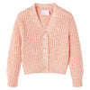 Cardigan for barn strikket blandet rosa 128
