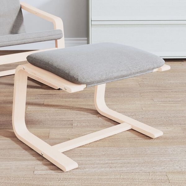 vidaXL Fotskammel lysegr&aring; 51x41x40 cm stoff