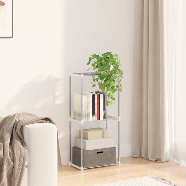 vidaXL Tubular Shelf med lagring Hvit 43 x 27 x 90 cm Aluminium
