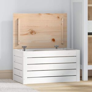 vidaXL Putekasse hvit 59,5x36,5x33 cm heltre furu