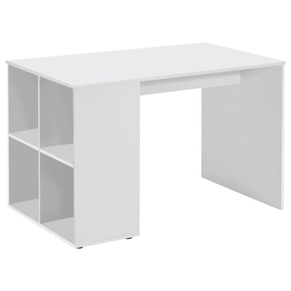 FMD Skrivebord med sidehyller 117x72,9x73,5 cm hvit