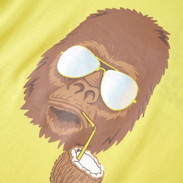 T-skjorte for barn med korte ermer gul 92