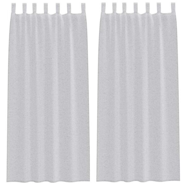 vidaXL Voile Gardin med gardiner 2 pcs Lysegrå 245 x 140 cm Polyester