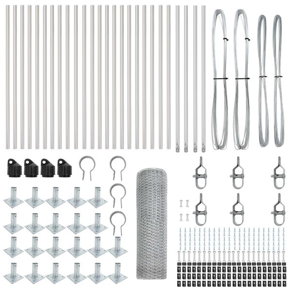 vidaXL Gjerdep&aring;le s&oslash;lv 50 x 0,4 m (25 mm nett) St&aring;l
