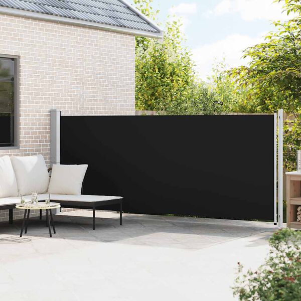 vidaXL Uttrekkbar sidemarkise 600x160 cm svart