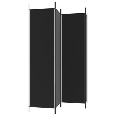 vidaXL Romdeler 4 paneler svart 200x200 cm stoff