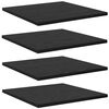 vidaXL Bokhyllebrett 4 pcs Svart 40 x 40 x 1,5 cm Konstruert tre