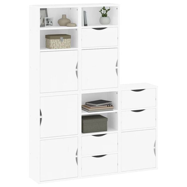 vidaXL Sideskap 5 stk ODDA hvit 40x24x79 cm heltre furu