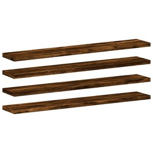 vidaXL Vegghyller 4 stk r&oslash;kt eik 60x10x1,5 cm konstruert tre