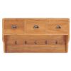 vidaXL Veggmontert garderobepanel 80x25x45 cm heltre teak