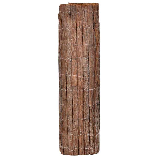 vidaXL Barkgjerde Brun 600 x 125 cm Bark