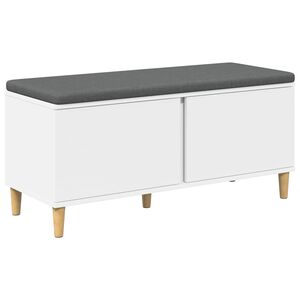 vidaXL Gangbenk Hvit 100 x 38 x 46 cm Konstruert treverk og stoff