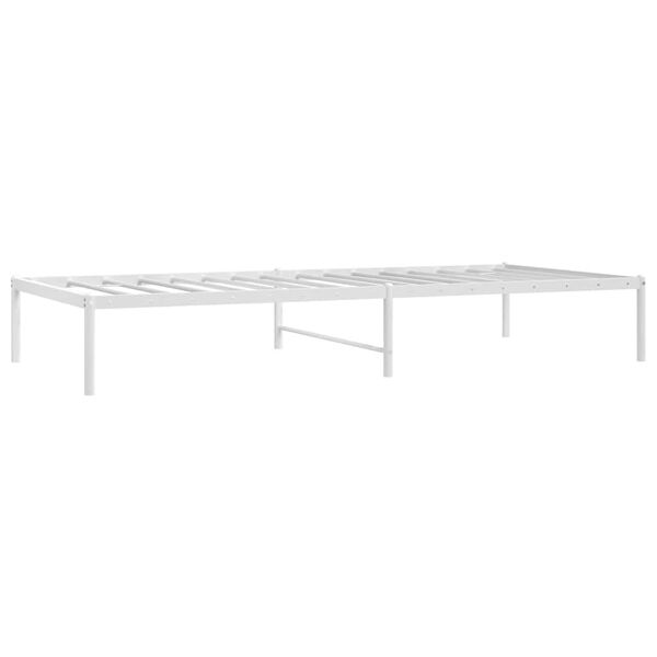 vidaXL Sengeramme i metall hvit 90x200 cm
