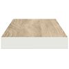 vidaXL Flytende vegghyller 2 stk eik og hvit 60x23,5x3,8 cm MDF