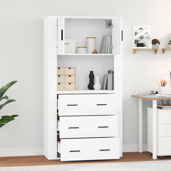 vidaXL Highboard hvit konstruert tre
