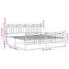 vidaXL Sengeramme i metall med hode- og fotgavl hvit 183x213 cm