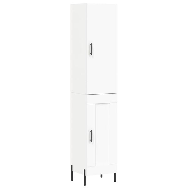 vidaXL Highboard hvit 34,5x34x180 cm konstruert tre