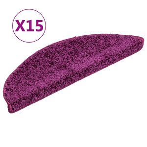 vidaXL Trappematter 15 stk 56x17x3 cm fiolett halvrund
