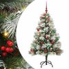 vidaXL Kunstig juletre Gr&oslash;nn og hvit 150 cm PVC og Metall og Plast