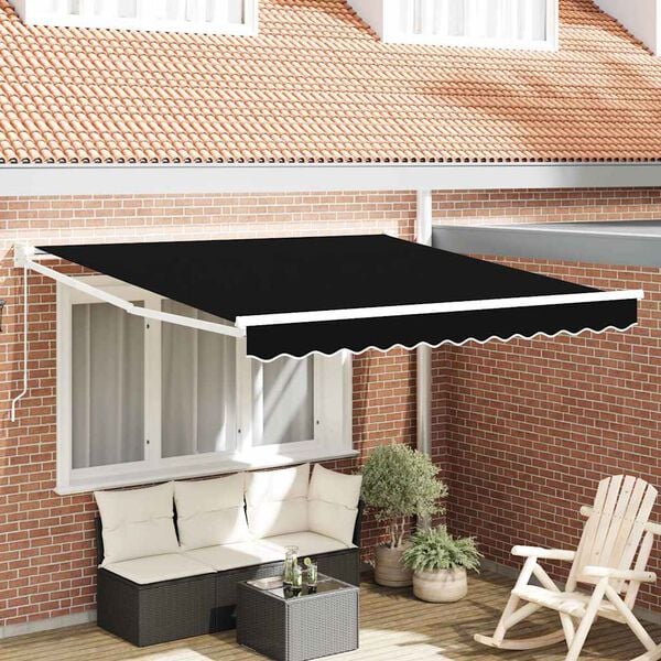 vidaXL Innvendbar Markise Svart 350 x 250 cm stoff