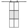 vidaXL Skyved&oslash;r med monteringssett svart 76x205 cm herdet glass