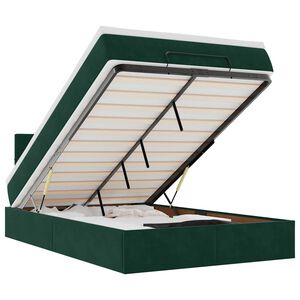 vidaXL Ottoman sengeramme med madrass m&oslash;rkegr&oslash;nn 120x200cm fl&oslash;yel