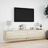 vidaXL Vegghengt TV-benk med LED sonoma eik 180x31x38 cm