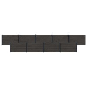 vidaXL Gjerdeplate 9 pcs WPC og Aluminium Svart