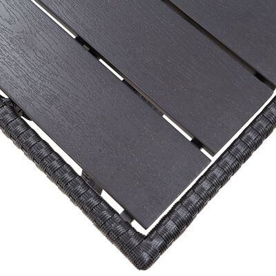 vidaXL Hagebord svart 130x70x66 cm polyrotting