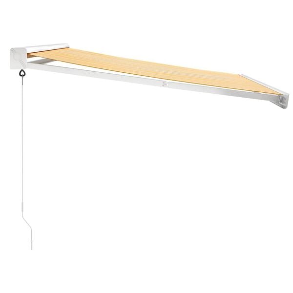 vidaXL Uttrekkbar markise gul og hvit 3x2,5 m stoff og aluminium