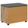 vidaXL Gangbenk med pute Ensfarget Artisan Eik 60 x 38 x 46 cm