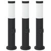 vidaXL Pullertlamper med stikkontakt 3 stk 50 cm rustfritt st&aring;l IP44