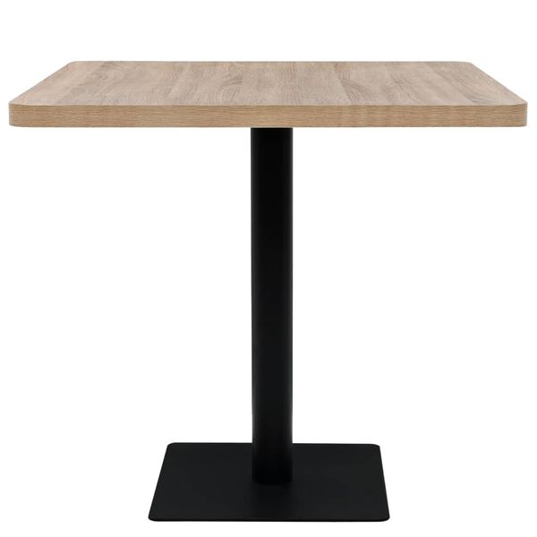 vidaXL Bistrobord MDF og stål firkantet 80x80x75 cm eikefarge