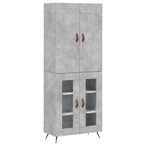 vidaXL Highboard betonggr&aring; 69,5x34x180 cm konstruert tre
