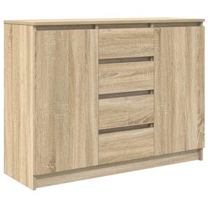 vidaXL Skjenk med skuffer sonoma eik 100,5x35x76 cm konstruert tre