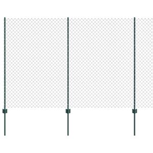 vidaXL Kjettinggjerde med stolpe 10 x 1,6 m PVC-belagt st&aring;l Gr&oslash;nn Mesh
