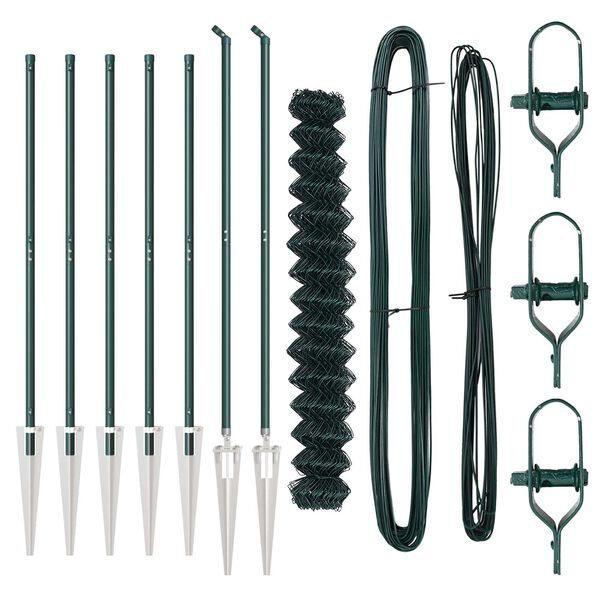 vidaXL Gjerdep&aring;le gr&oslash;nn 10 x 1,6 m (60 x 60 mm nett) St&aring;l og PVC