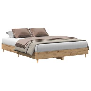 vidaXL Sengeramme uten madrass artisan eik 150x200 cm konstruert tre
