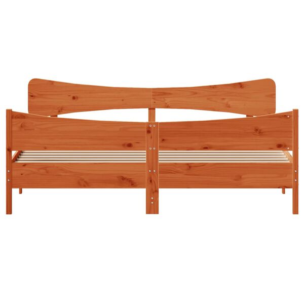 vidaXL Sengeramme uten madrass voksbrun 180x200 cm heltre furu