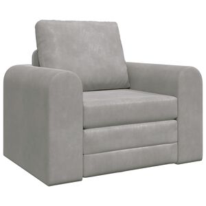 vidaXL Sammenleggbar Sofa seng Lysegr&aring; 98 x 71 x 83 cm Fl&oslash;yel