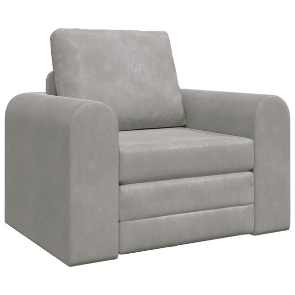 vidaXL Sammenleggbar Sofa seng Lysegr&aring; 98 x 71 x 83 cm Fl&oslash;yel