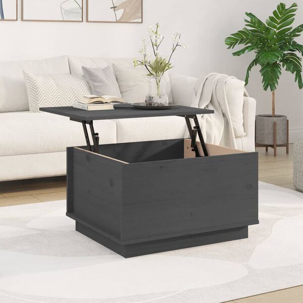 vidaXL Salongbord grå 60x50x35 cm heltre furu