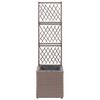 vidaXL Høybed med espalier 1 potte 30x30x107 cm polyrotting brun