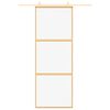 vidaXL Skyvedør gull 76x205 cm gjennomsiktig ESG glass og aluminium