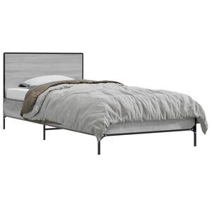 vidaXL Sengestamme med hodegatt Gr&aring; Sonoma 80 x 200 cm Konstruert tre