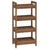 vidaXL Badehylle Naturlig 45 x 30 x 97 cm Massivt Teaktre